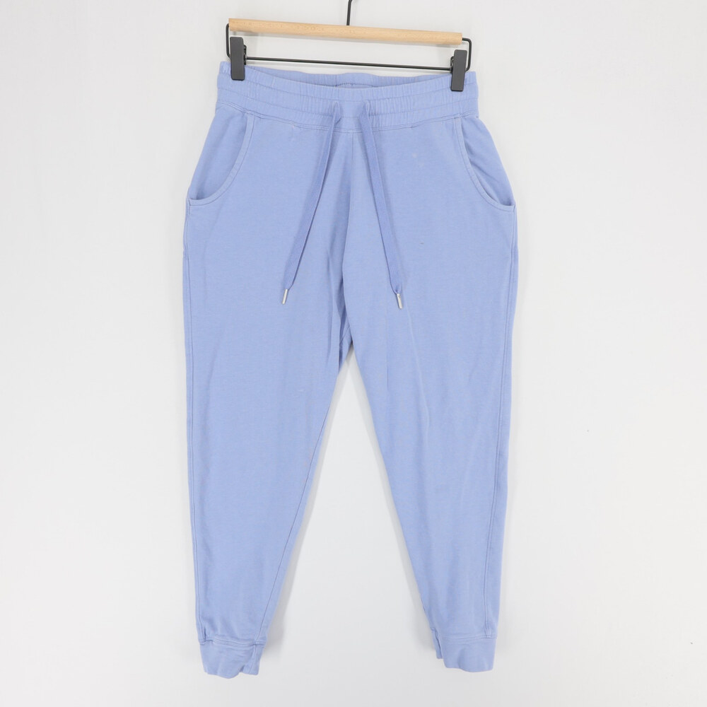 Tasc Performance Varsity Jogger Pants Womens S Blue Bamboo Fleece Drawstring